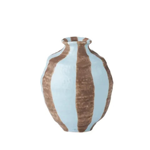 Ligne Ceramic Vessel - Sky/Chocolate