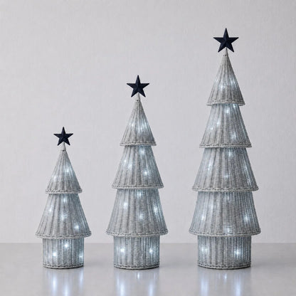 Wicker LED Christmas Tree - XL - Snow Drop White