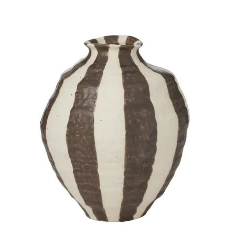 Rayas Ceramic Vase - Cocoa