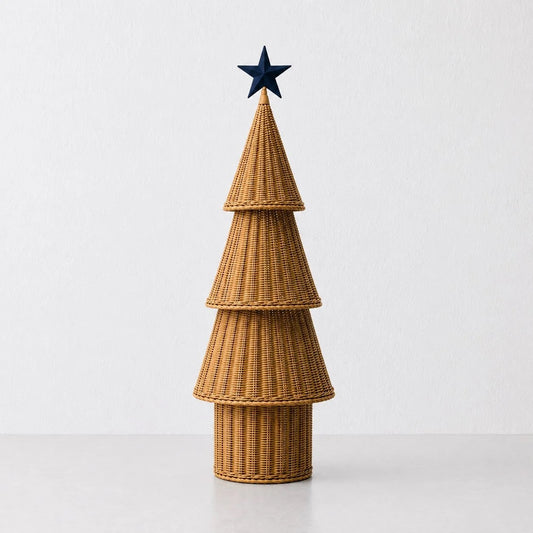 Wicker LED Christmas Tree - Large - Pine Bark Natural