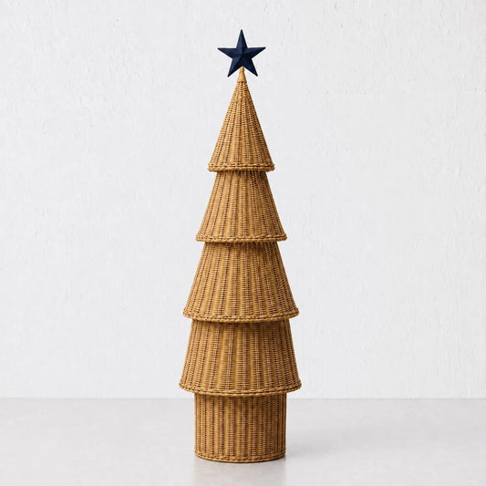 Wicker LED Christmas Tree - XL - Pine Bark Natural