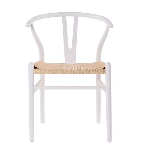 Arc Wishbone Chair - White/Natural