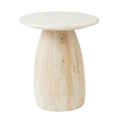 Sia Marble & Wood Side Table