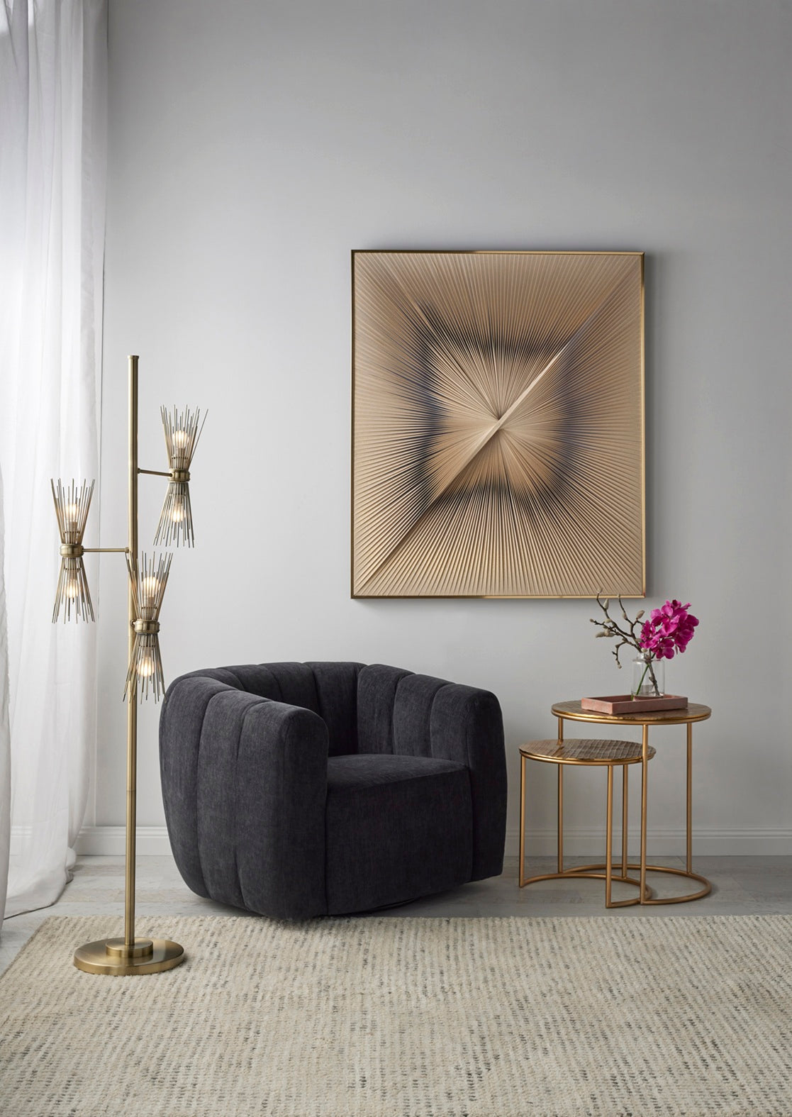 Amalfi Omaha Swivel Chair - Dark Grey