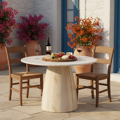 Sia Marble & Wood Dining Table
