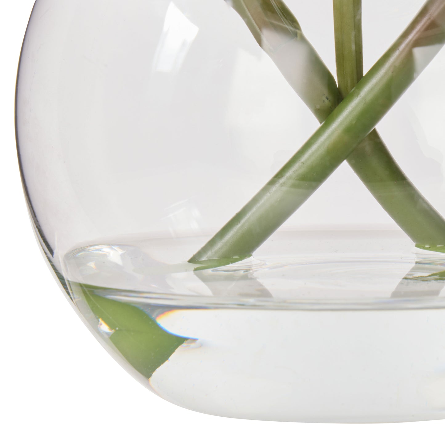 Cymbidium Orchid Glass Vase - Orange