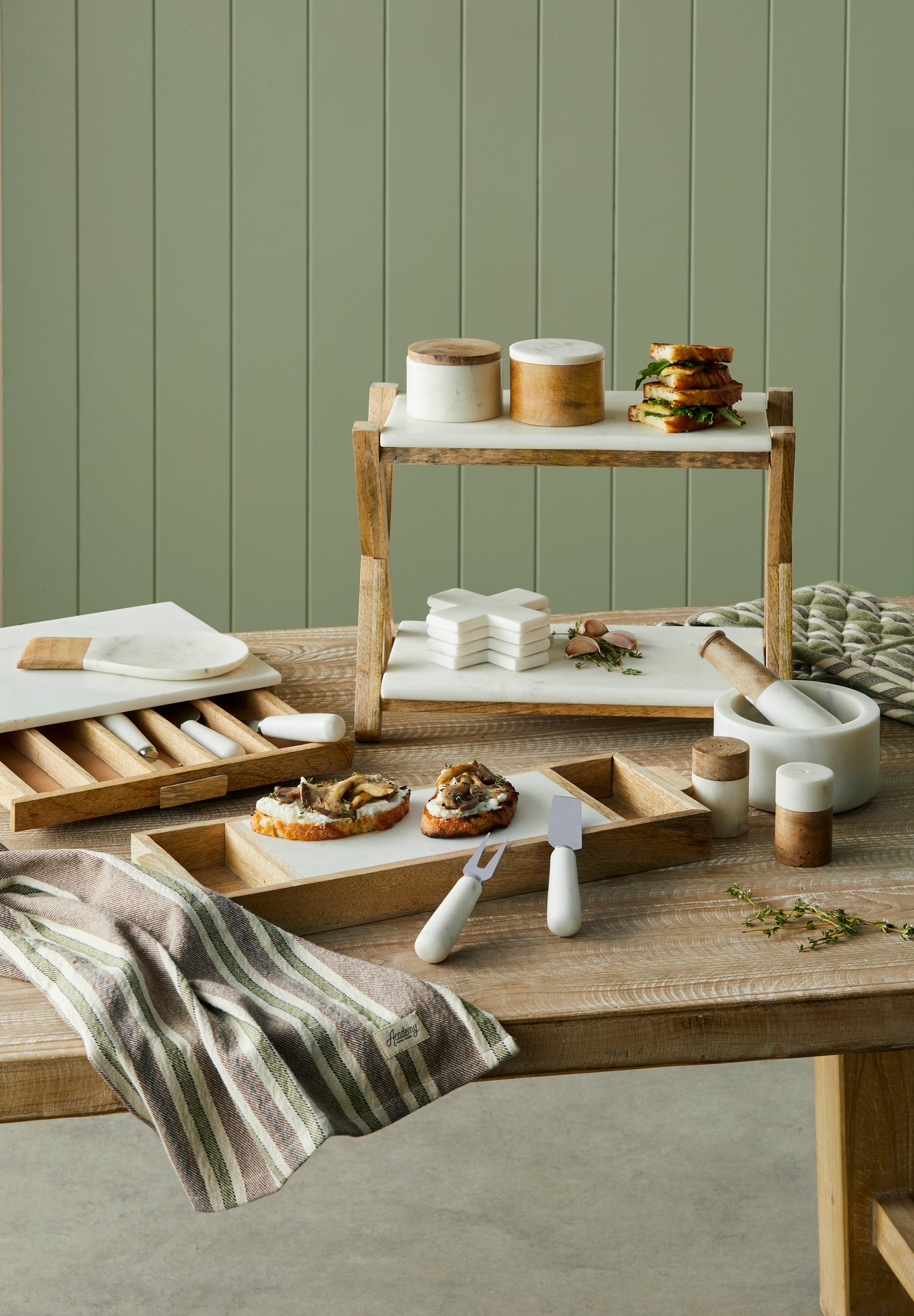 Eliot Spoon Rest - Marble & Wood