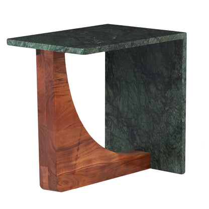 Blaire Side Table - Marble & Timber
