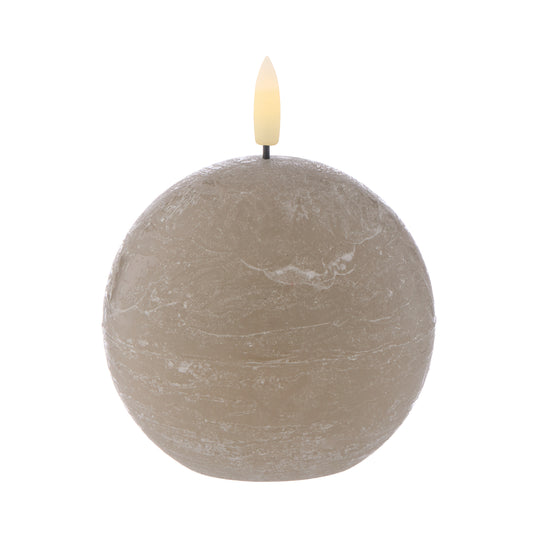 Hughe LED Ball Flickering Candle - Taupe