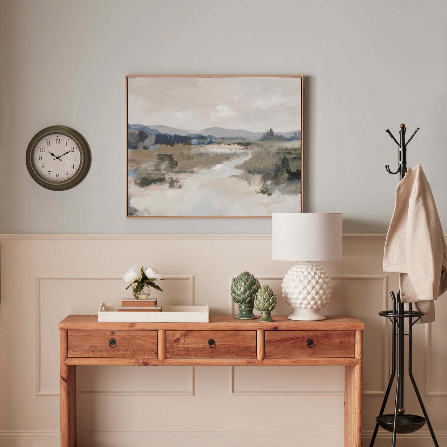 Marlow Wall Clock Cream & Green