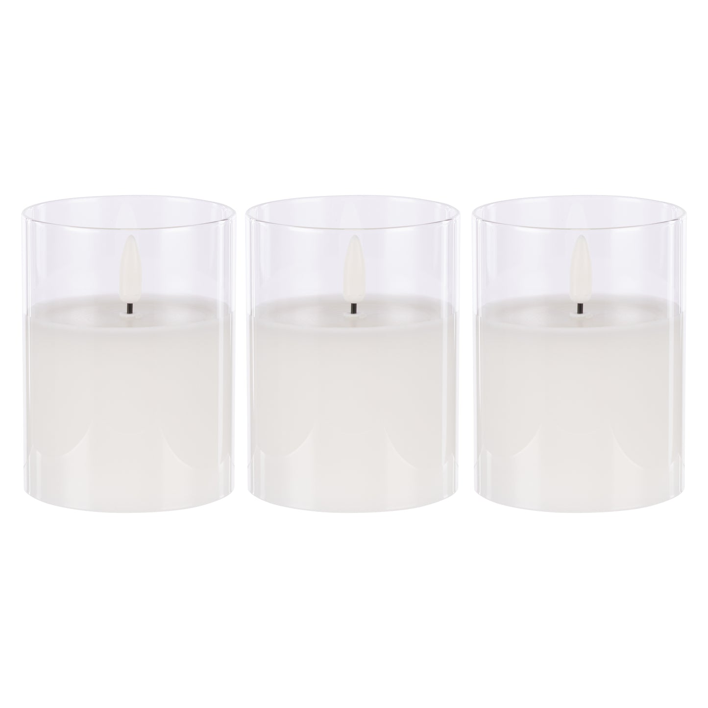 Glass Triflame Candle Set/3 - Clear