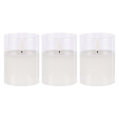 Glass Triflame Candle Set/3 - Clear