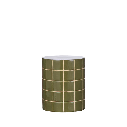 Hugo Side Table - Green & Off White
