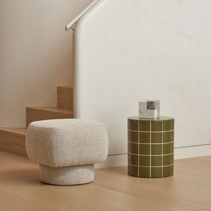 Hugo Side Table - Green & Off White
