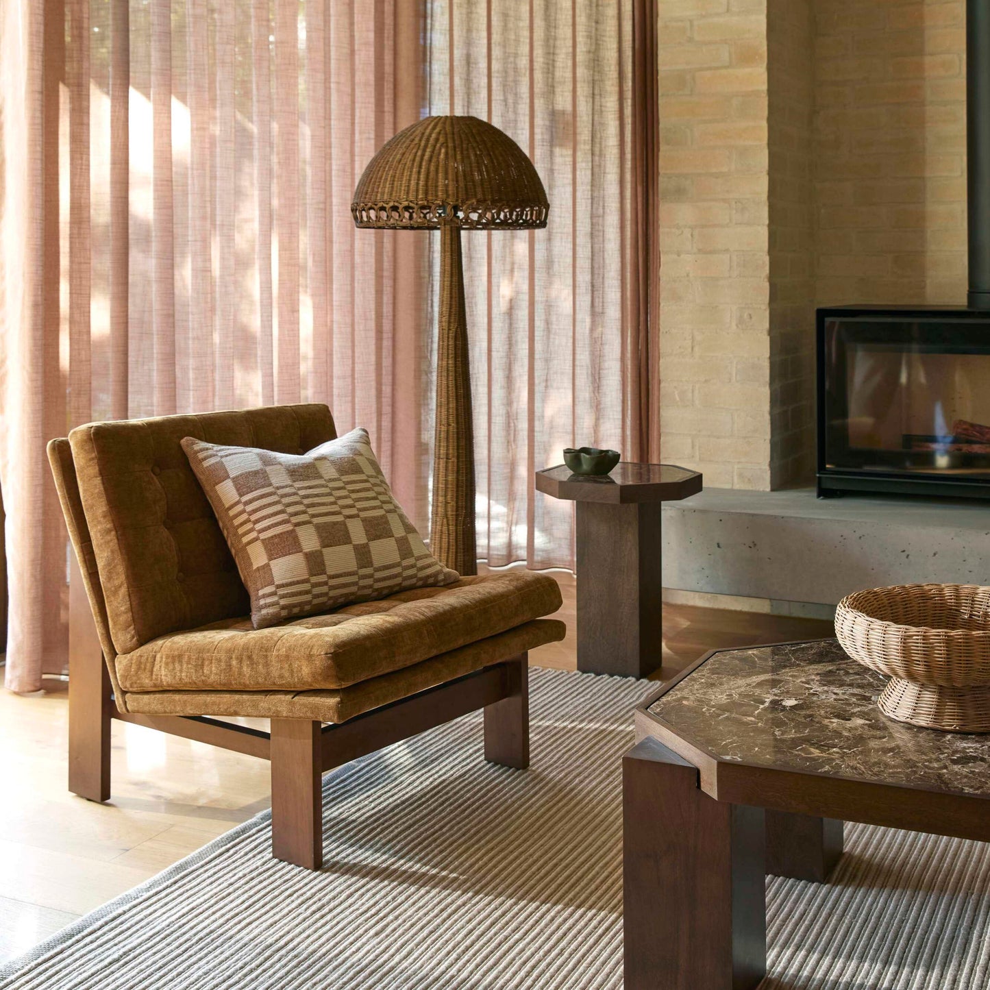 Archer Occasional Chair Mustard & Walnut