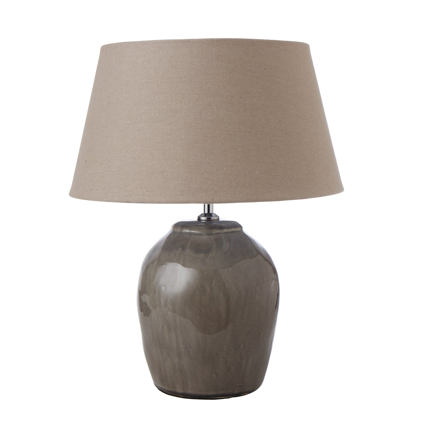 Glossed Ceramic Table Lamp - Grey