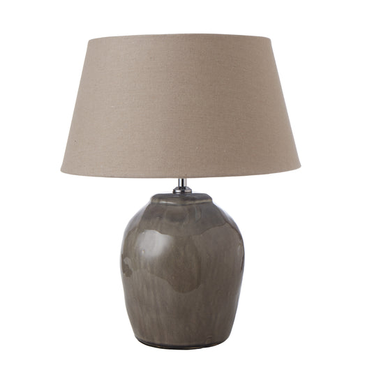 Glossed Ceramic Table Lamp - Grey