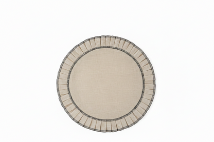 Pleat Jute Placemat - Ivory/Black