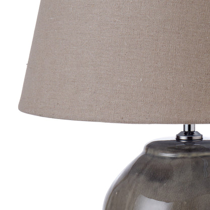 Glossed Ceramic Table Lamp - Grey