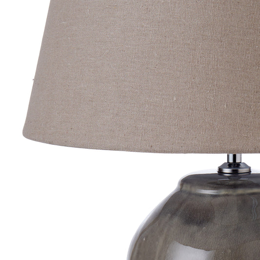 Glossed Ceramic Table Lamp - Grey